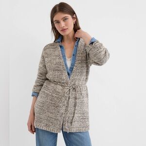LOFT Petite Marled Belted Cardigan